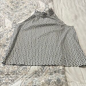 Elegant Navy and White Polka Dot Blouse